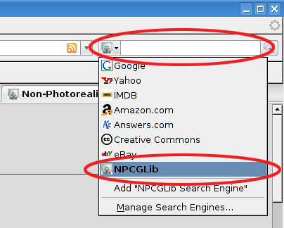 Add NPCGLib Search Engine to your Browser - after