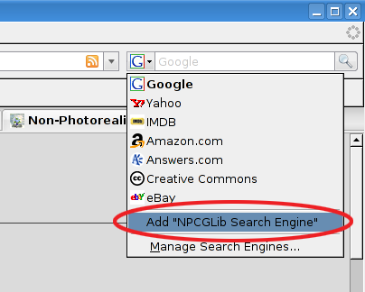 Add NPCGLib Search Engine to your Browser - before